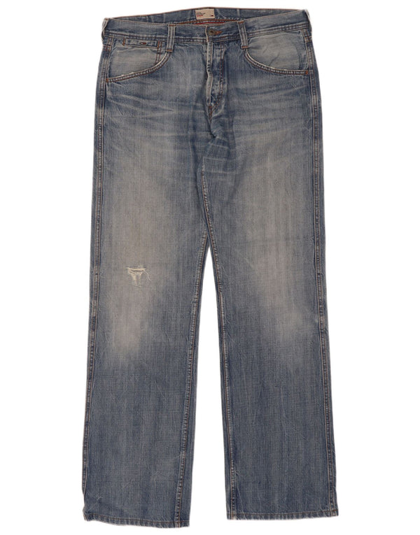 Мужские потертые прямые джинсы Tommy Hilfiger Wyatt W34 L36, синий хлопок