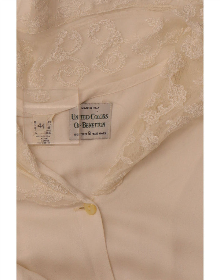 Блузка-рубашка женская BENETTON IT 44 Medium Off White Вискоза