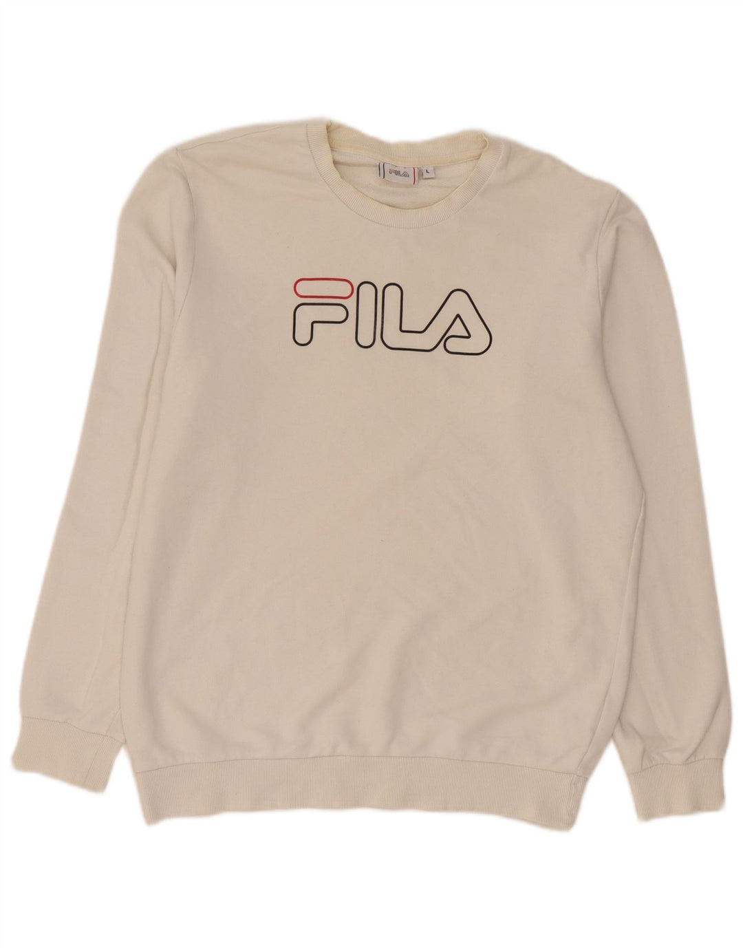 Мужской свитшот с рисунком Fila, большой белый хлопковый джемпер