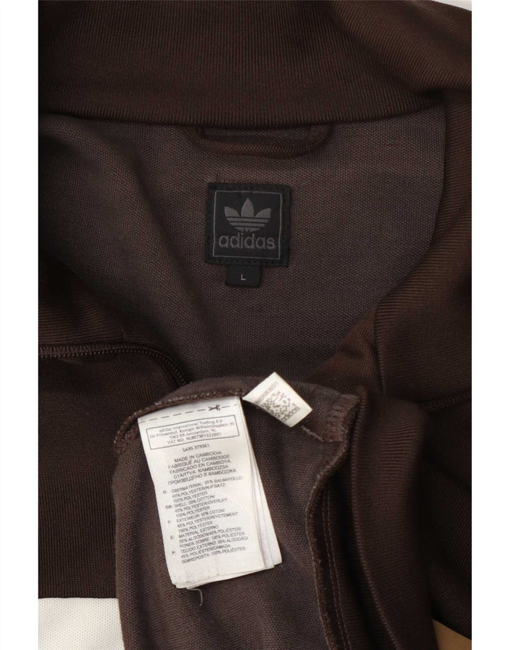 Мужской спортивный костюм Adidas, большая коричневая хлопковая куртка с цветными блоками