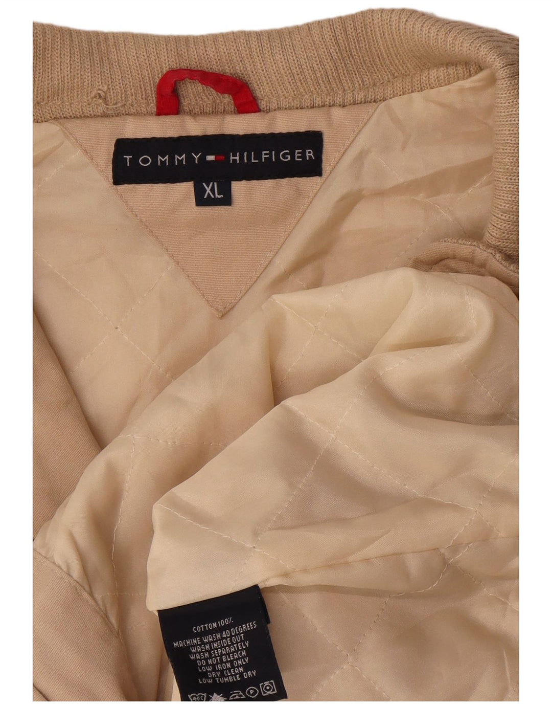 TOMMY HILFIGER Мужская куртка-бомбер UK 42 XL Бежевый хлопок