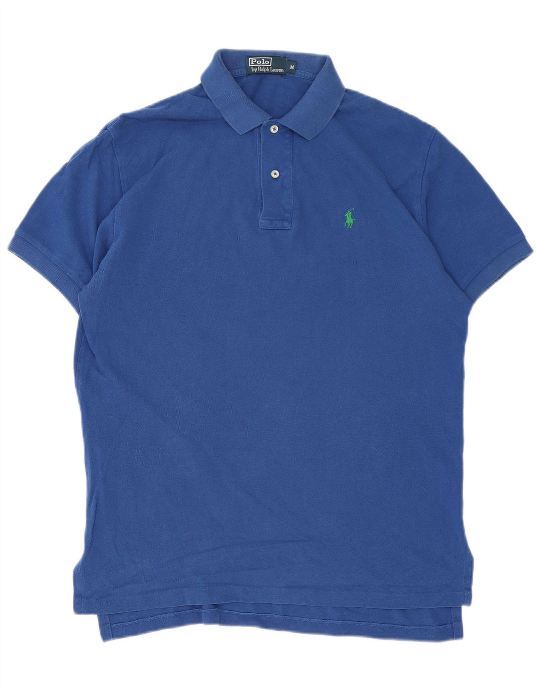 Мужская рубашка поло Polo Ralph Lauren, хлопок среднего синего цвета