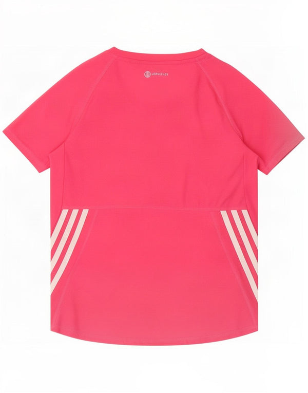 Футболка Adidas для девочек, топ 11-12 лет, розовый полиэстер