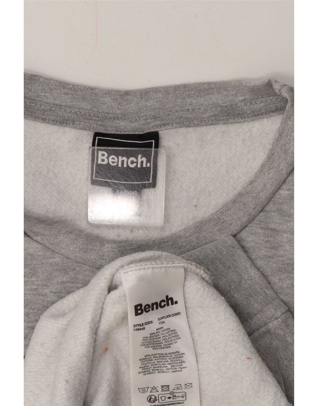 Женский свитер с рисунком Bench, Великобритания 20, 2XL, серый полиэстер
