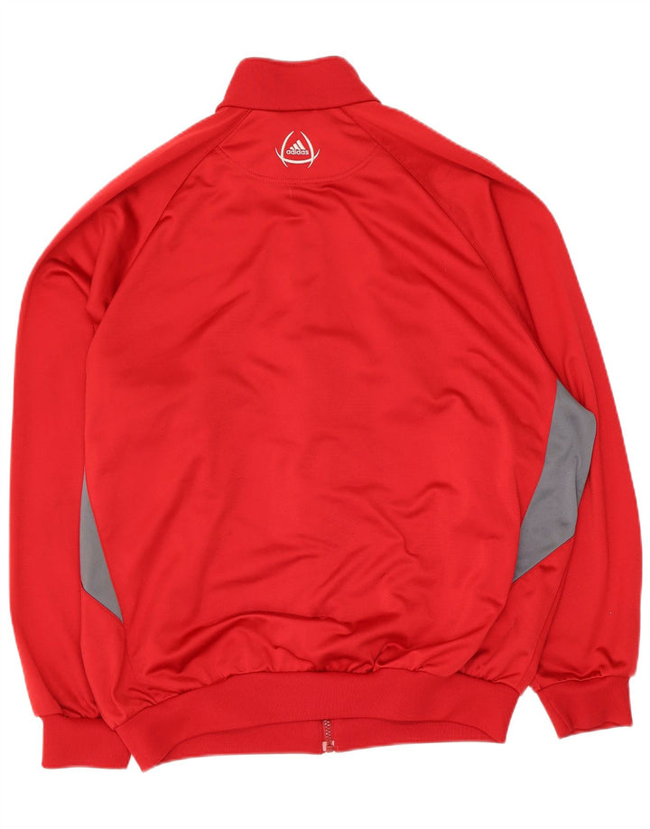 Мужская спортивная куртка Adidas UK 44/46, большой красный полиэстер с цветными блоками