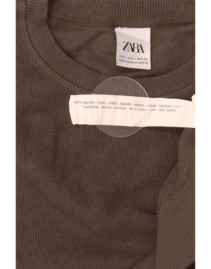 Мужской свитшот свободного кроя Zara, маленький серый хлопковый джемпер
