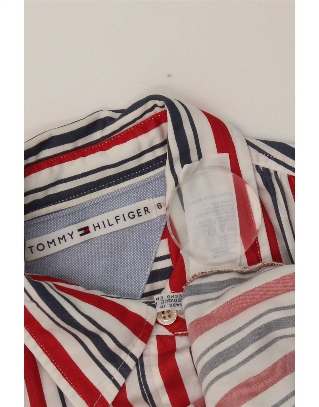 Женская рубашка Tommy Hilfiger US 6, средний размер, хлопок в разноцветную полоску