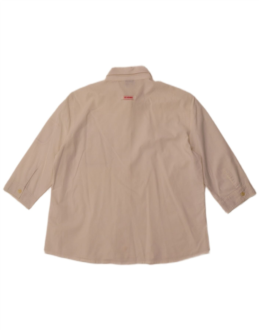 Женская рубашка с рукавом 3/4 CALVIN KLEIN JEANS UK 16, большая белая