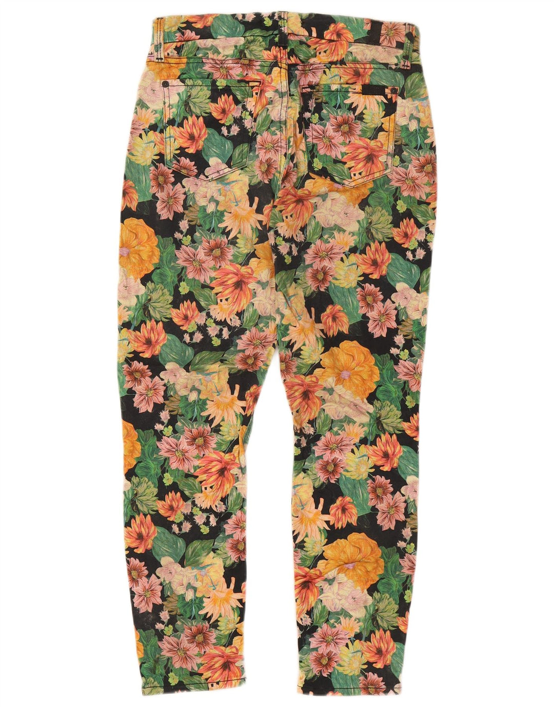 Женские укороченные джинсы 7 FOR ALL MANKIND W26 L24 Разноцветные с цветочным принтом