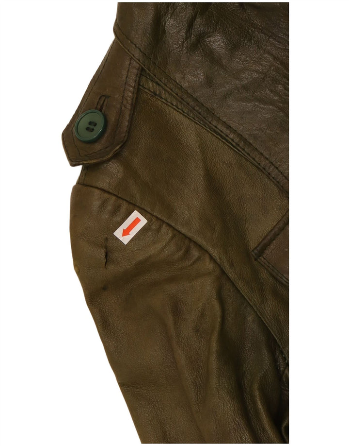 STADICK Womens Leather Jacket IT 38 XS Green Leather