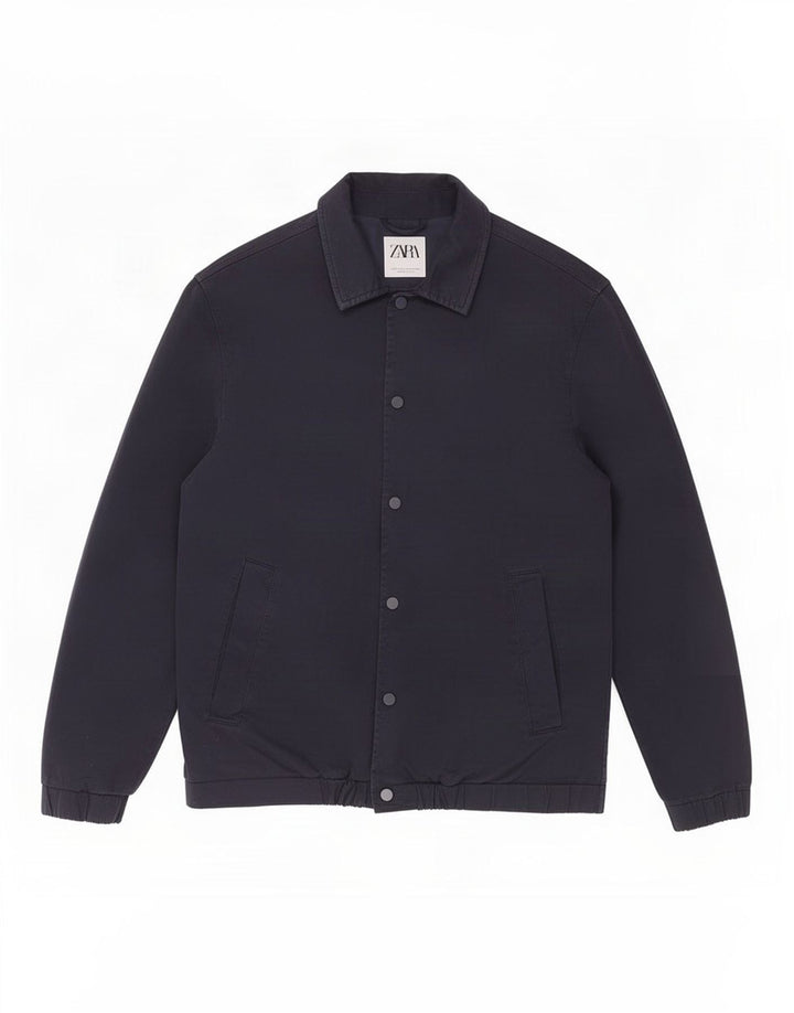 Мужская куртка-бомбер Zara UK 36, маленькая, темно-синяя