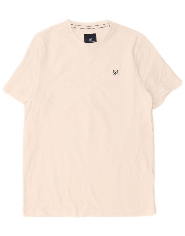 Crew Clothing Мужская футболка из белого хлопка среднего размера
