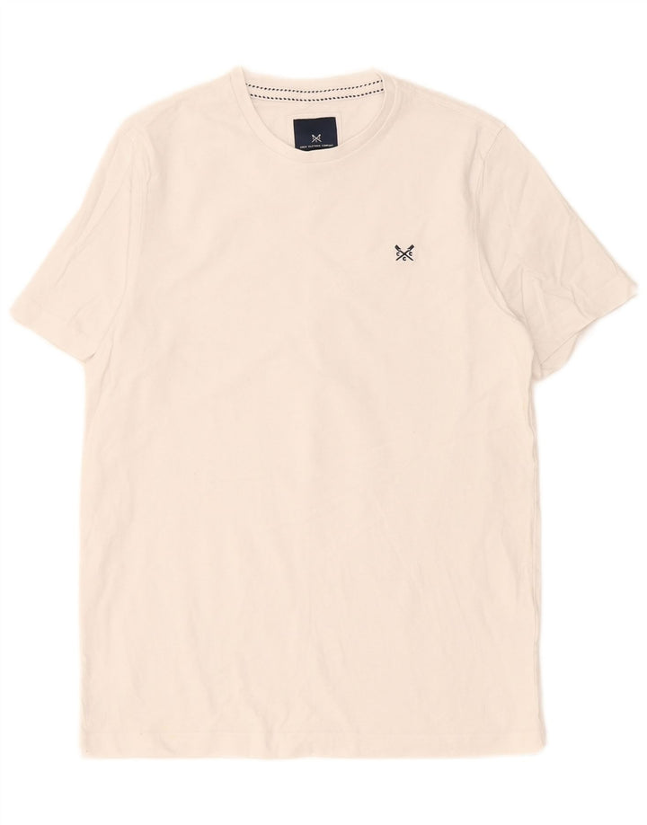 Crew Clothing Мужская футболка из белого хлопка среднего размера