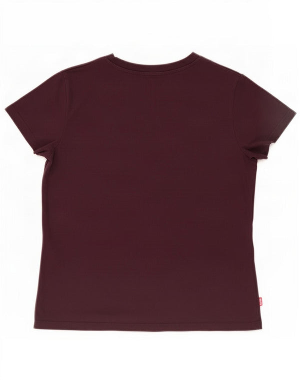 Женская футболка Levi's Top UK 10, маленькая, бордовый, хлопок