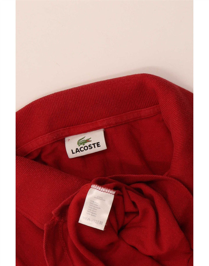 Мужская рубашка-поло Lacoste, размер 7, 2XL, красный хлопок