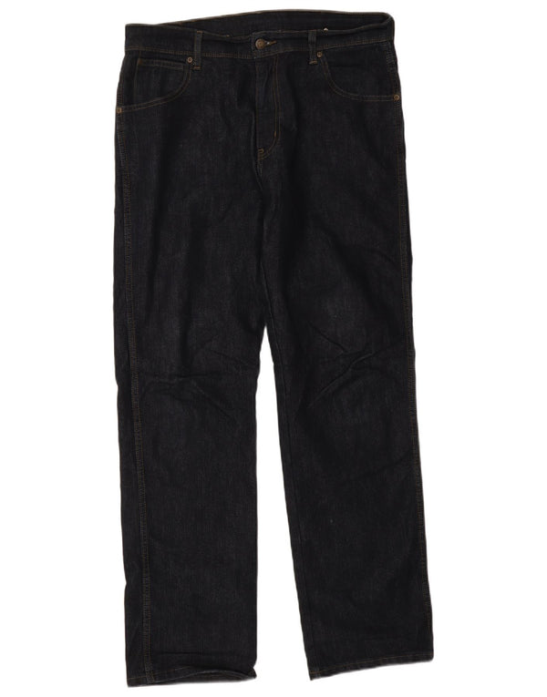 Мужские прямые джинсы Wrangler стандартного кроя W35 L32 темно-синие, хлопок