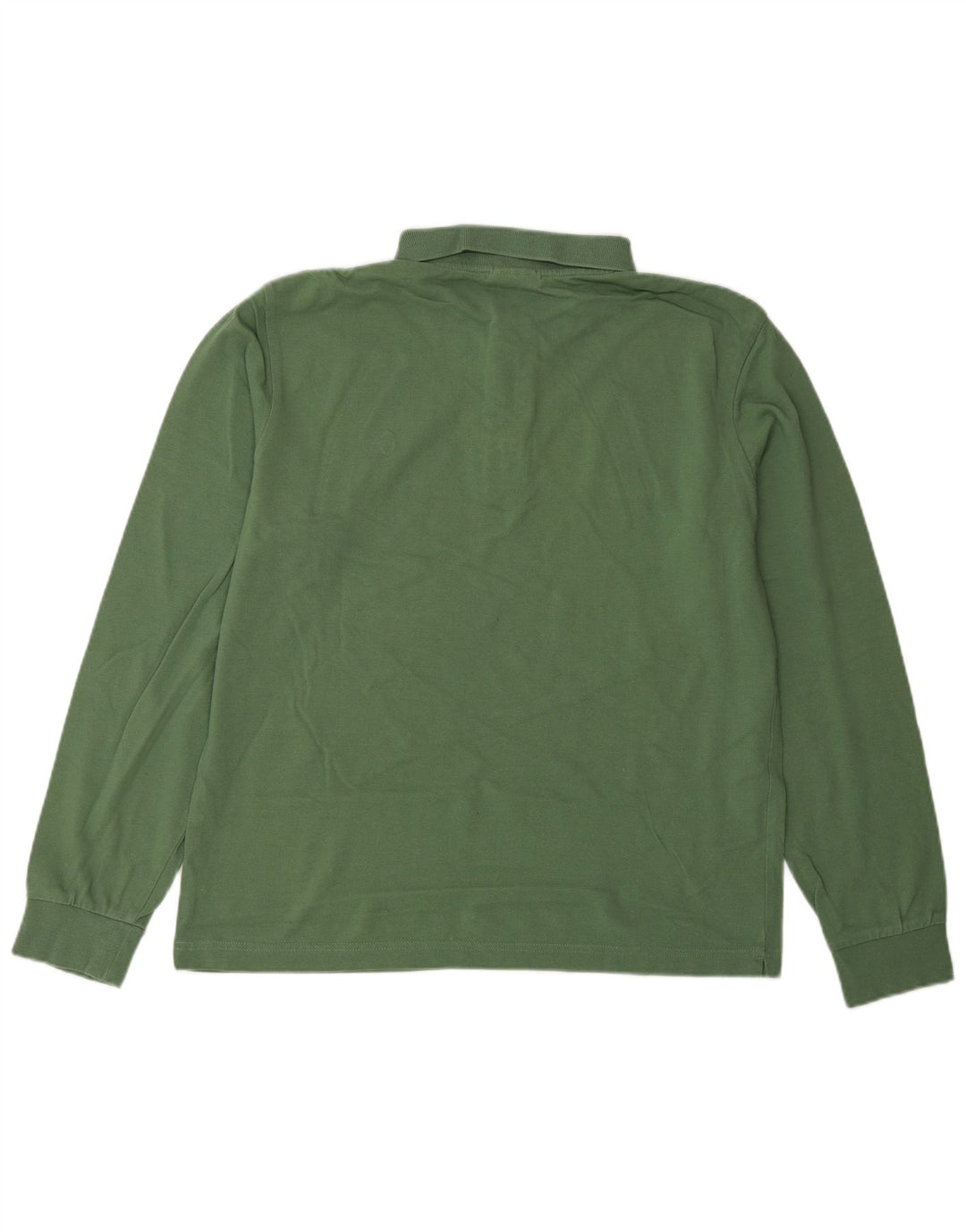 CONTE OF FLORENCE Мужская рубашка поло стандартного кроя с длинными рукавами, средний зеленый цвет