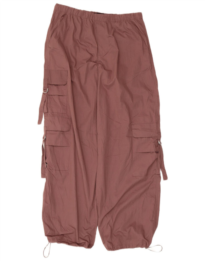 Женские широкие брюки карго Zara Medium W28 L30, коричневые, полиэстер