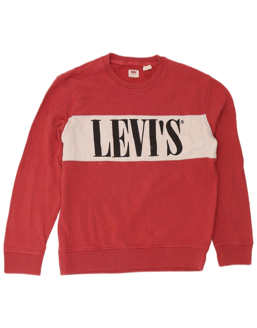 Мужской свитшот с рисунком Levi's, маленький хлопковый джемпер с цветными блоками розового цвета