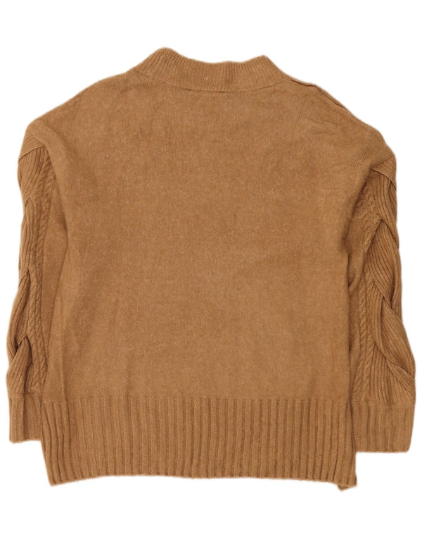 Женский джемпер с высоким воротником Dkny UK 14, средний коричневый акрил