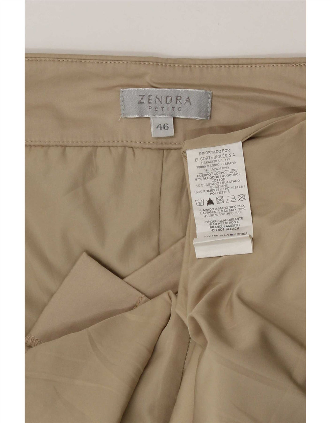 Женская мини-юбка Zendra EU 46 XL W34 Бежевый хлопок