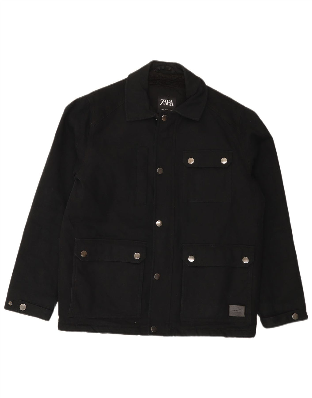 Мужская куртка Zara UK 38, средний черный хлопок, черный