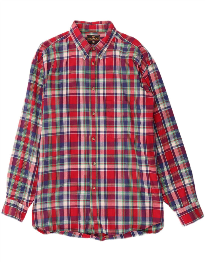 Мужская рубашка Ivy Oxford 2XL, хлопок в разноцветную клетку