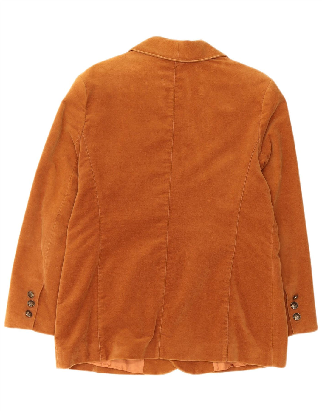 ВИНТАЖНЫЙ женский двубортный пиджак, Великобритания 16, большой коричневый хлопок