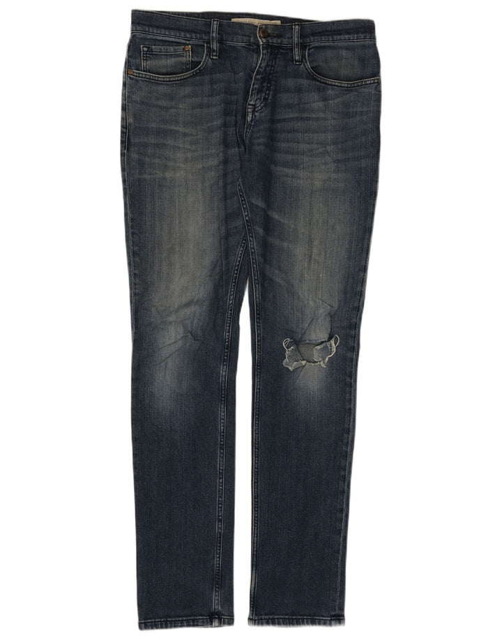 Мужские потертые узкие джинсы CALVIN KLEIN W32 L34, синий хлопок
