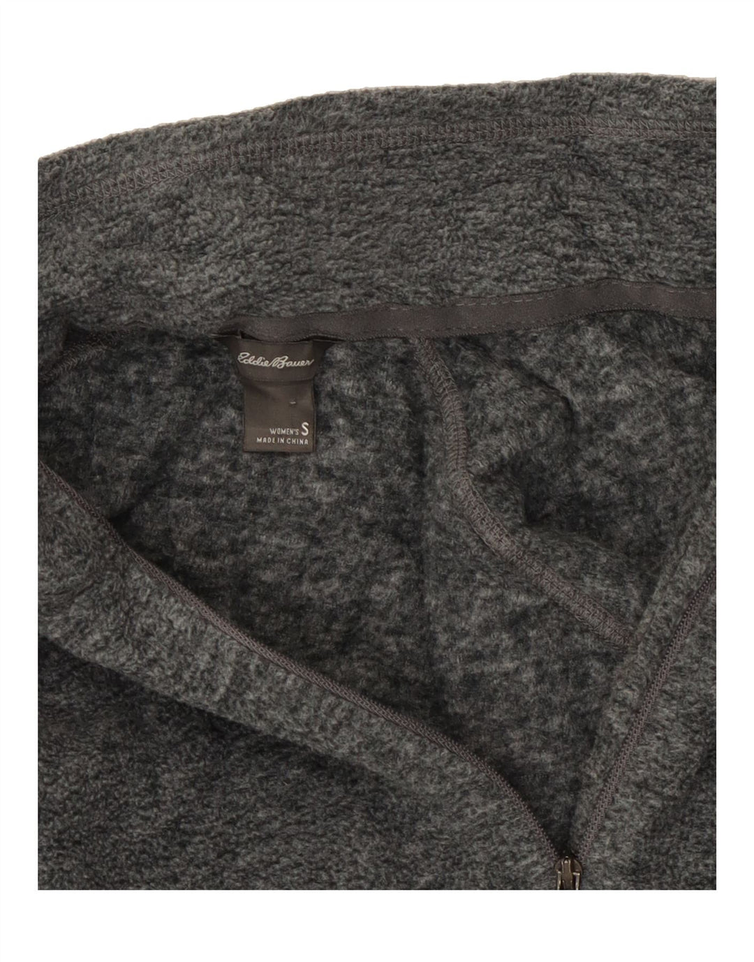 EDDIE BAUER Womens Zip Neck Fleece Jumper UK 10 Small Grey Polyester Vintage Eddie Bauer and Second-Hand Eddie Bauer from Messina Hembry 