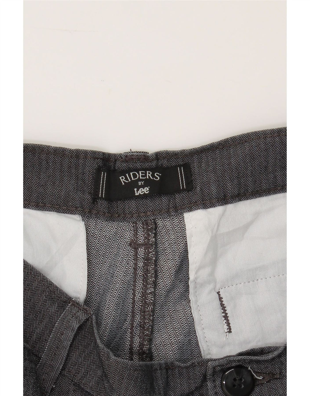 LEE Womens Riders Straight Casual Trousers W36 L26 Grey Herringbone Vintage Lee and Second-Hand Lee from Messina Hembry 