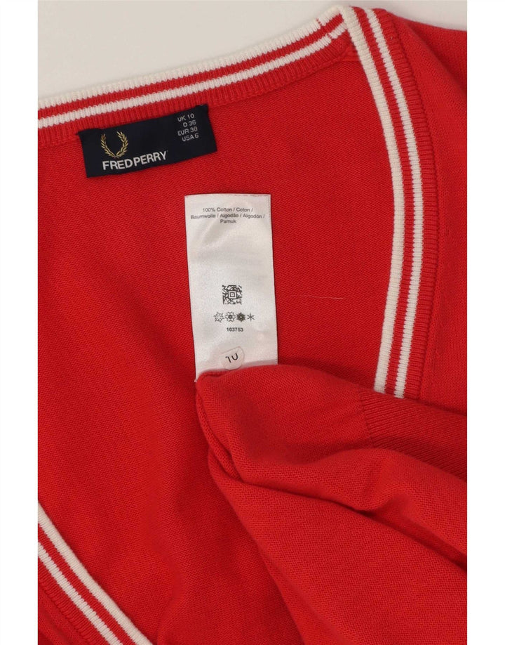 Женский кардиган Fred Perry, 10 шт., маленький красный хлопковый свитер