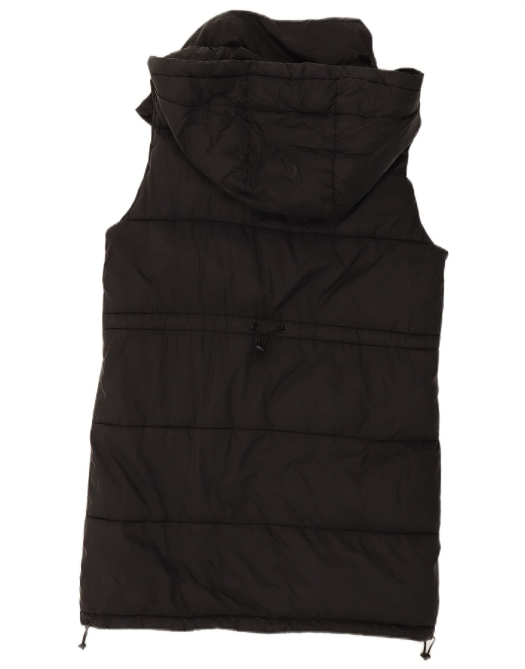 Женский оверсайз-ватый жилет с капюшоном Zara UK 10, маленький черный полиэстер