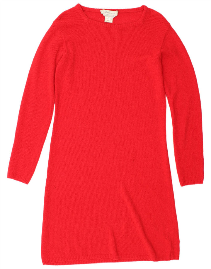 Женское платье-джемпер с длинным рукавом Max Mara UK 12, средний красный