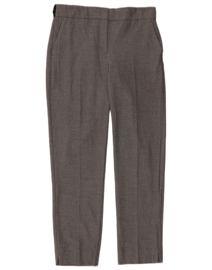 Женские прямые брюки чинос Zara, маленькие, серые, полиэстер, W26 L27