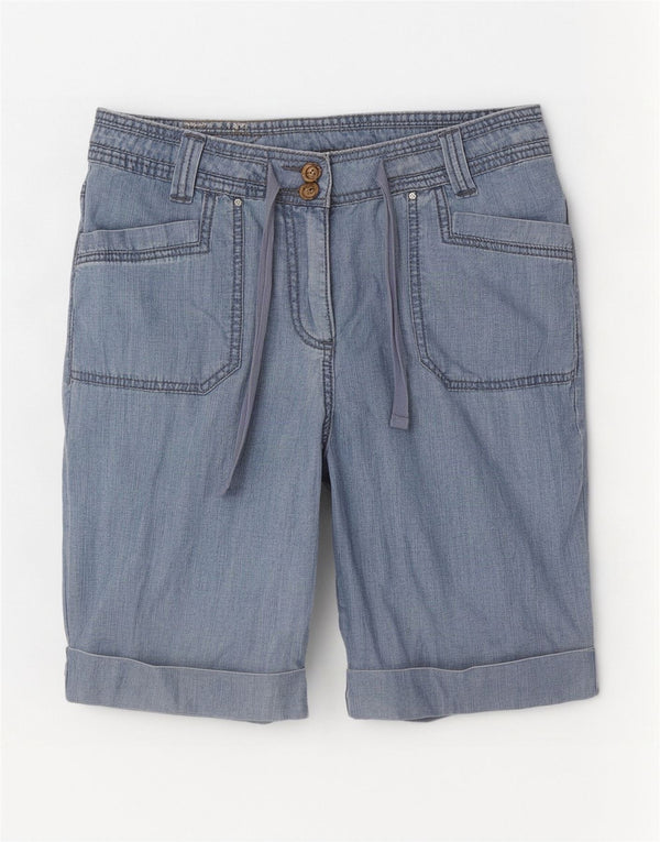 Женские шорты-бермуды M&Co UK 14, большие, W32, синие, хлопок