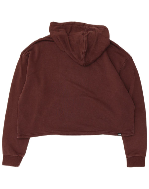 Женский укороченный джемпер с капюшоном оверсайз Puma UK 10, маленький коричневый хлопок