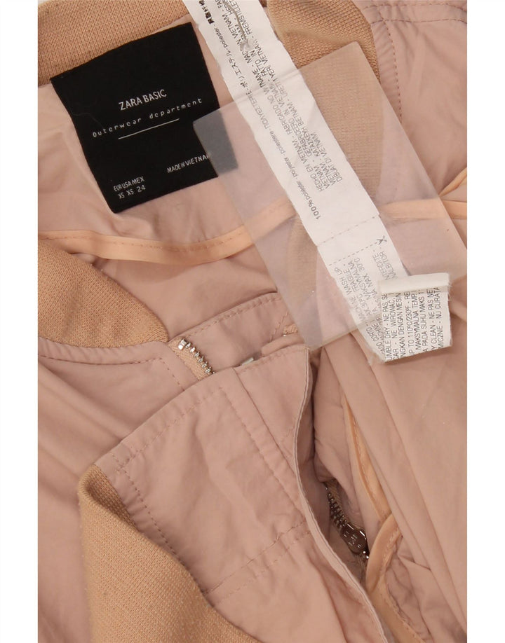 Женский бомбер оверсайз Zara UK 6 XS, розовый полиэстер