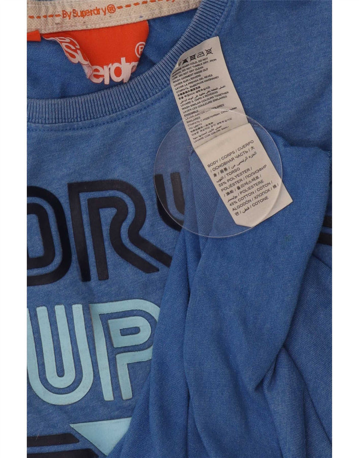 Мужская футболка с рисунком Superdry, верх, средний синий полиэстер