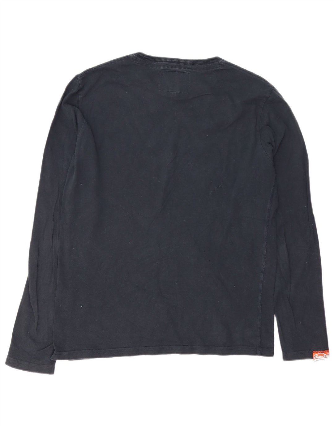 Мужской топ с рисунком Superdry, большой черный хлопок с длинным рукавом