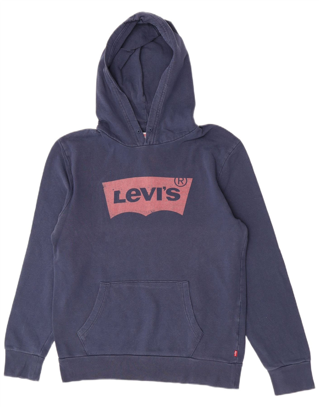 Мужской джемпер с капюшоном с рисунком Levi's, средний темно-синий, хлопковый