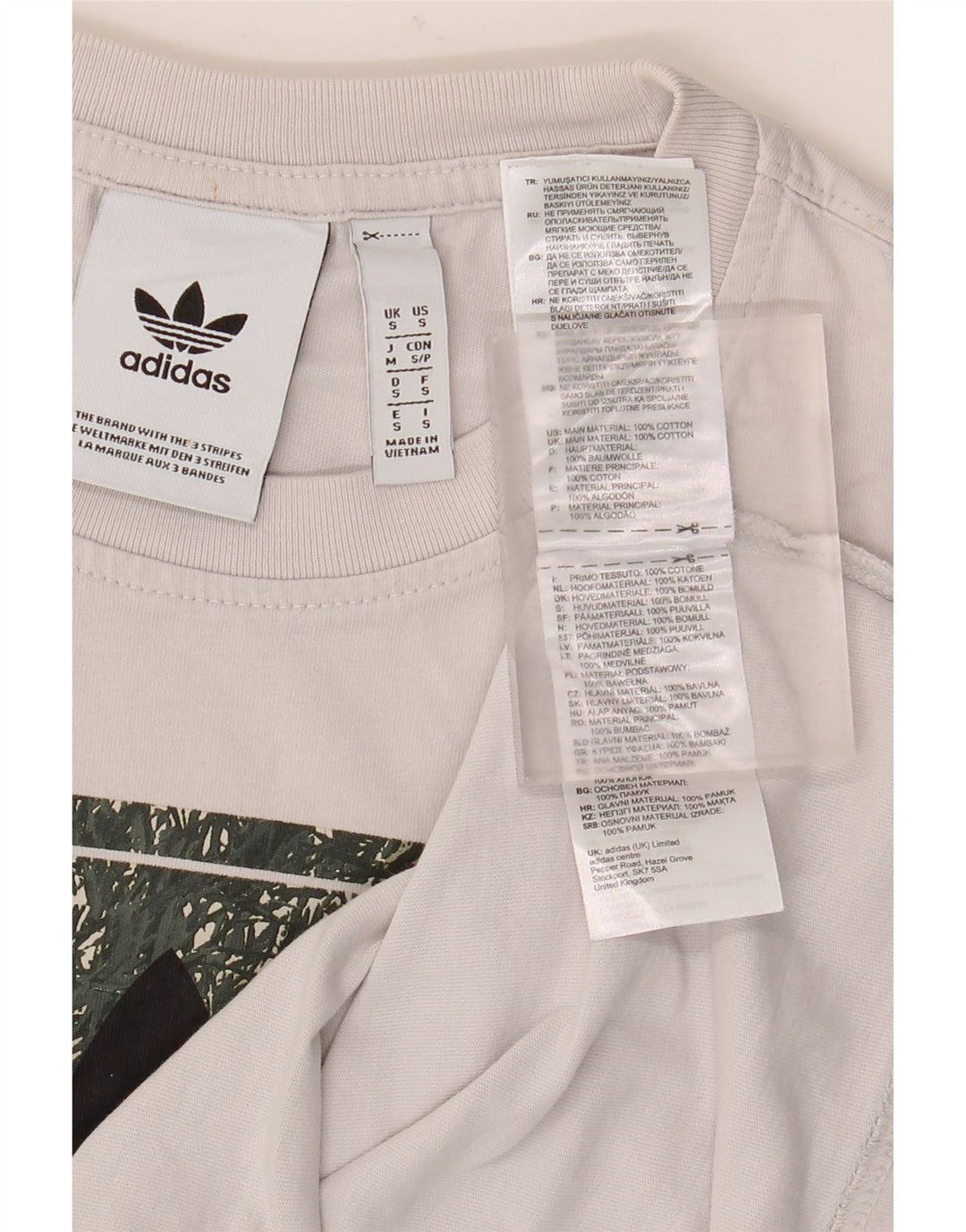 Мужская футболка Adidas с рисунком, маленький белый хлопок