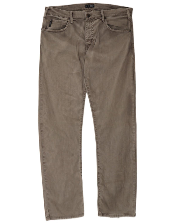 Мужские прямые джинсы Armani W36 L35 серые, хлопок