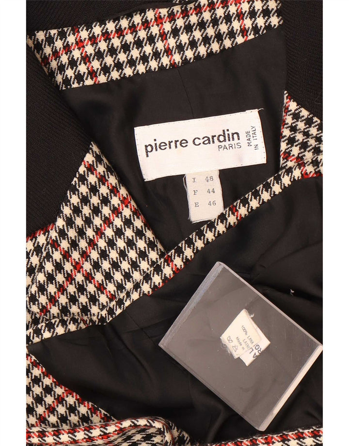 Женский пиджак Pierre Cardin на 3 пуговицах IT 48 XL коричневый шерстяной в клетку