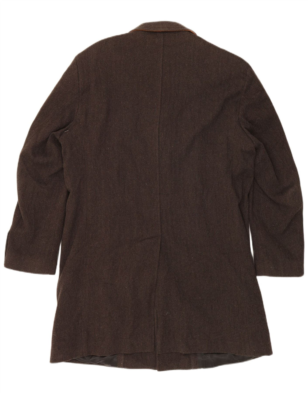 GANT Мужское пальто UK 42 XL Коричневое шерстяное с узором «елочка»