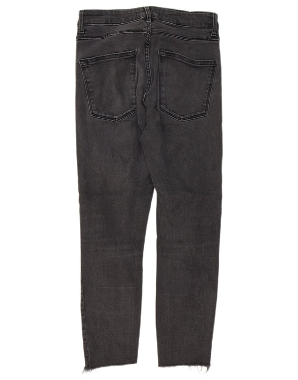 Женские укороченные джинсы скинни Zara EU 38, маленькие W28 L24, серый хлопок