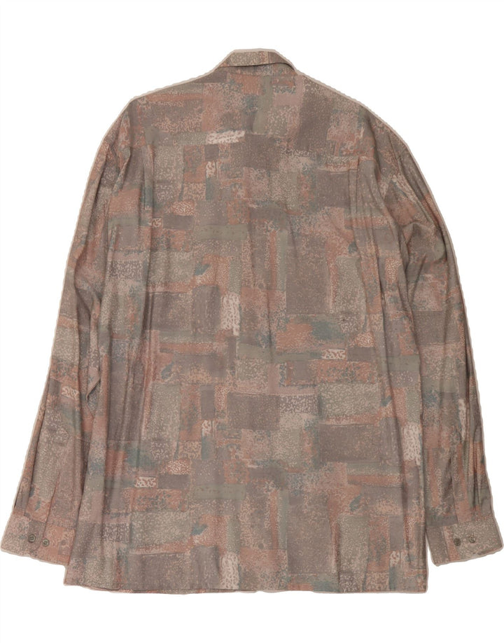 VINTAGE Mens Shirt Large Multicoloured Patchwork Polyester Vintage Vintage and Second-Hand Vintage from Messina Hembry 