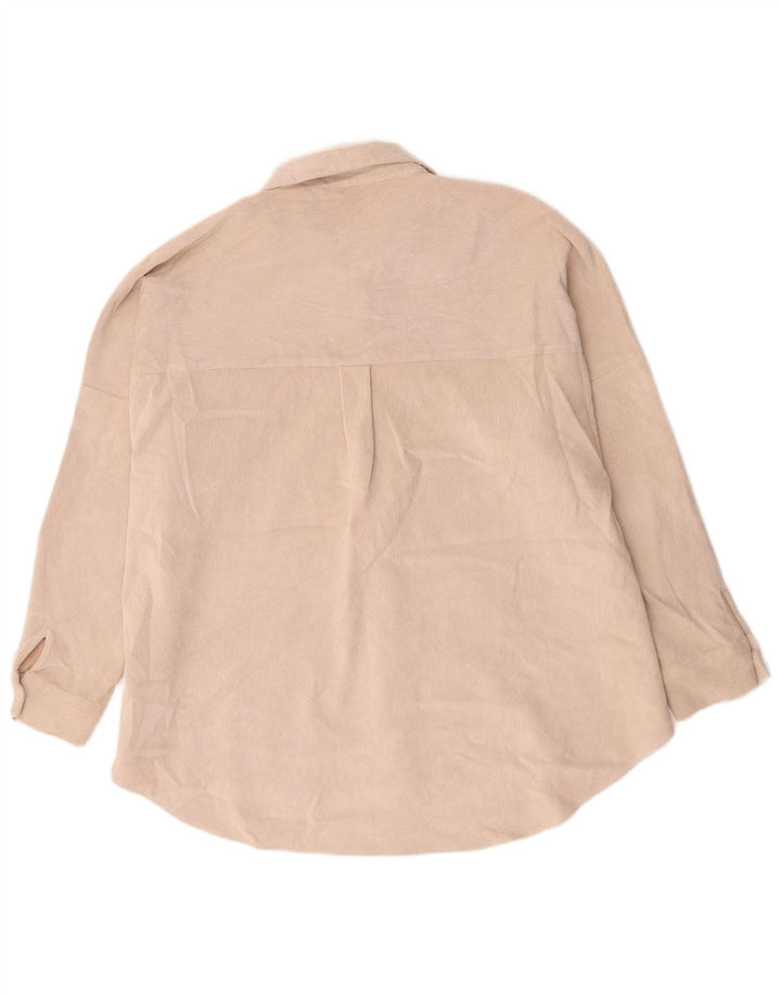 Женская рубашка оверсайз Zara UK 18 XL, бежевый полиэстер