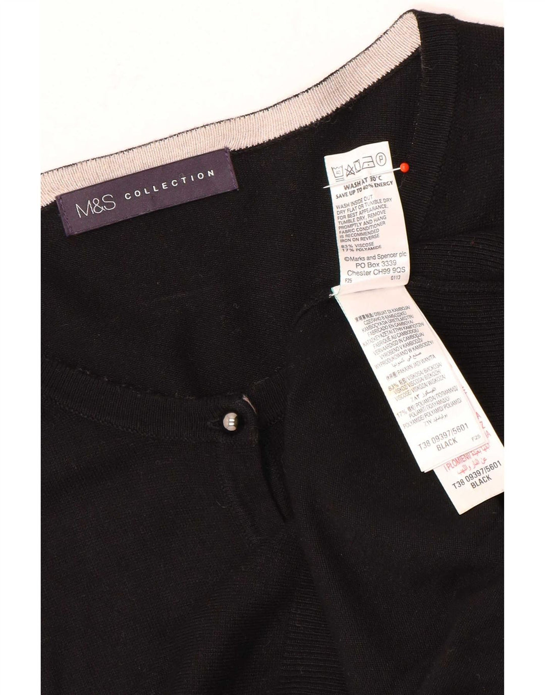 Женский кардиган Marks & Spencer UK 14, средний черный, вискоза