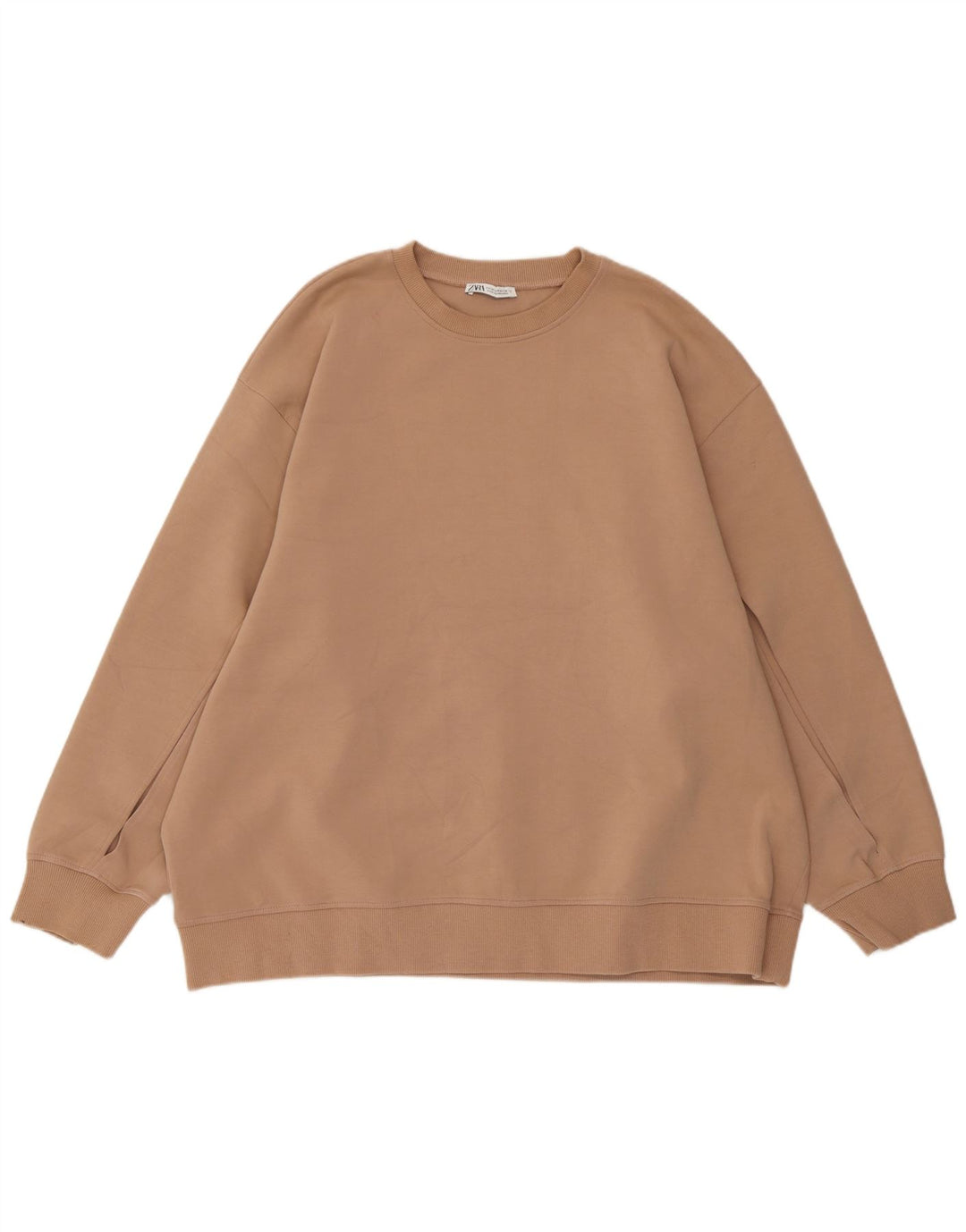 Женский свитер оверсайз Zara UK 14, средний бежевый, хлопок